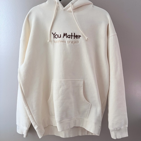 Happiness Project Other - Happiness Project "You Matter" Cream Graphic Hoodie XL